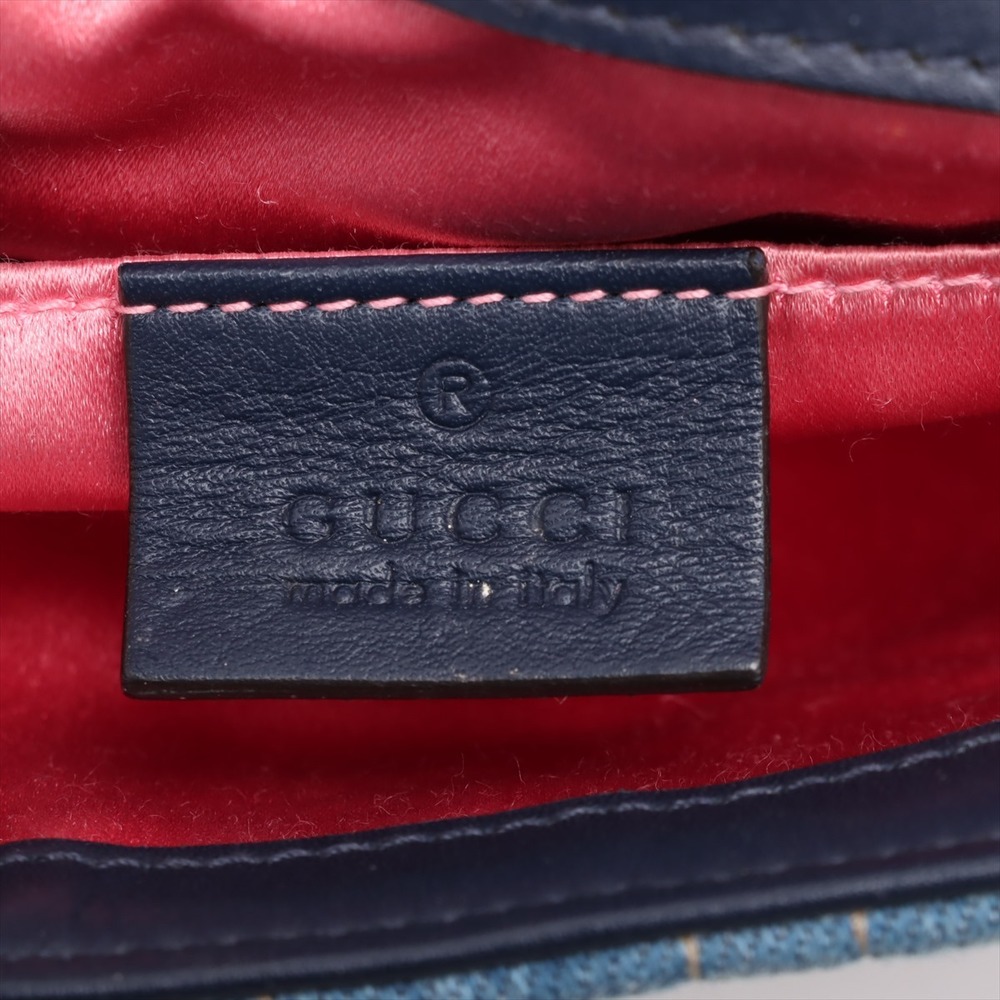 Gucci GG Marmont denim chain shoulder bag blue - Picture 8 of 8